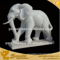 outdoor decoration life size white marble elephant statue for sale